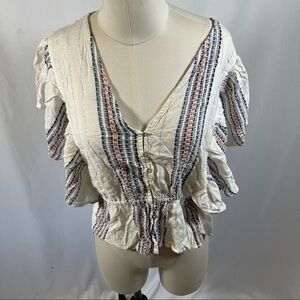 Forever21 Butterfly Sleeve Buttoned Top